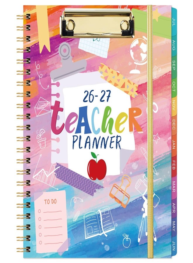 Pinchoco Teacher Planner 2026-2027 - Teacher Lesson Planner, July 2026 - June 2027, 9" x 11", 2026-2027 Academic Planner Weekly and Monthly, Lesson Plan Book for Teachers, Colorful Tabs, Inner Pocket, Clipboard - Image 1
