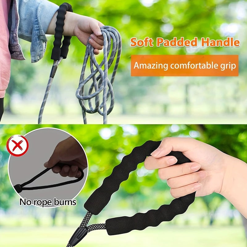 Comfortable Padded Handle Heavy Duty Dog Leash For Walking Small Medium Large Dogs Tangerine Red Size M - Image 4