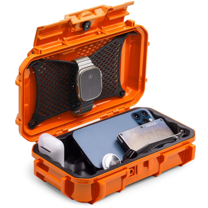 Evergreen 56 ToughBox - EDC Dry Box Protective Case USA Made for Organization of Cameras, Phones, Camping, Fishing, Hiking, Water Sports (Orange) - Image 1