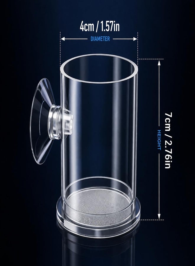 VAYINATO® Transparent Aquarium Fish Feeding Cup with Bottom Micro Mesh Net | Anti-Float Artemia Feeder for Shrimp & Baby Fish | Suction Cup Feeding Station for Micro Pellets & Powder Feed - Image 2
