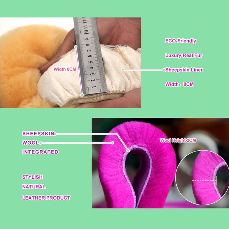 OGLAND Fluffy Natural Fur Wool Sheepskin car Steering Wheel Cover for Universal Steering Wheel 35CM-42CM, Anti-Slip,Comforting and Luxurious, Soft Texture (Cream White) - Image 4