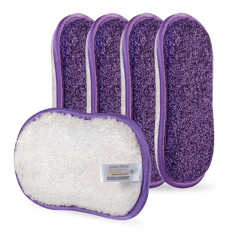 Kitchen Dish Sponge Scrubber Non Scratch Dishcloth No Odor Reusable Washable Multipurpose Scrub Pads Sponges Heavy Duty for Dawn Dish Soap Cleaning of Sink Pans