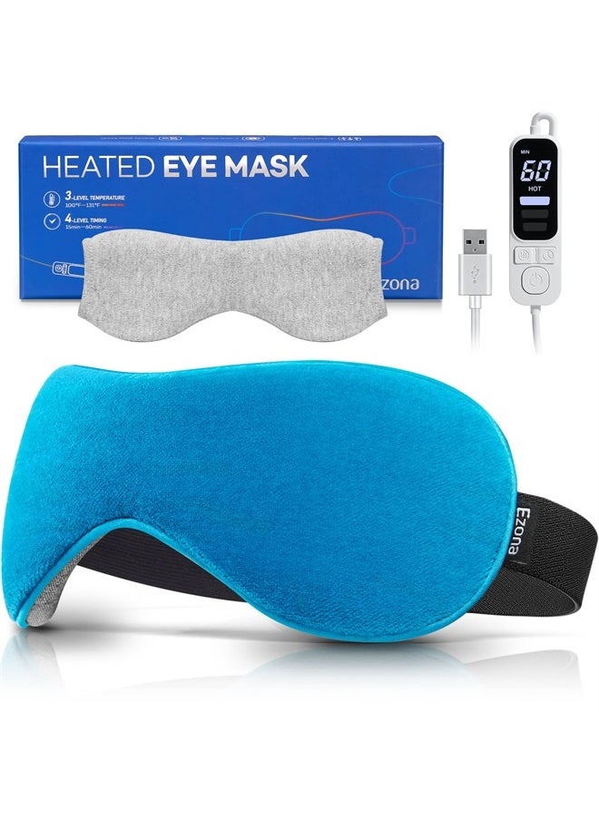 Ezona Heated Eye Mask, Warm Eye Compress Mask for Dry Eyes, USB Electric Eye Heating Pad with Temperature & Timer Control, Dry Eye Mask for Dry Eyes, Blepharitis, Sinus Migraine  - Image 1