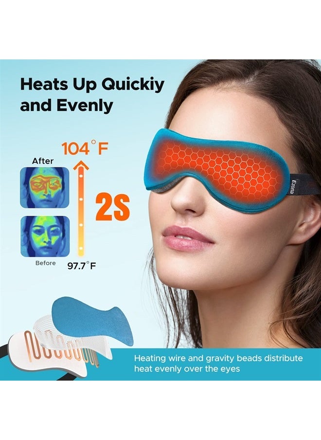 Ezona Heated Eye Mask, Warm Eye Compress Mask for Dry Eyes, USB Electric Eye Heating Pad with Temperature & Timer Control, Dry Eye Mask for Dry Eyes, Blepharitis, Sinus Migraine  - Image 4
