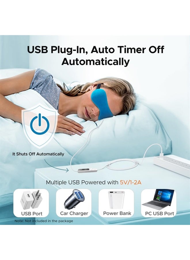 Ezona Heated Eye Mask, Warm Eye Compress Mask for Dry Eyes, USB Electric Eye Heating Pad with Temperature & Timer Control, Dry Eye Mask for Dry Eyes, Blepharitis, Sinus Migraine  - Image 5