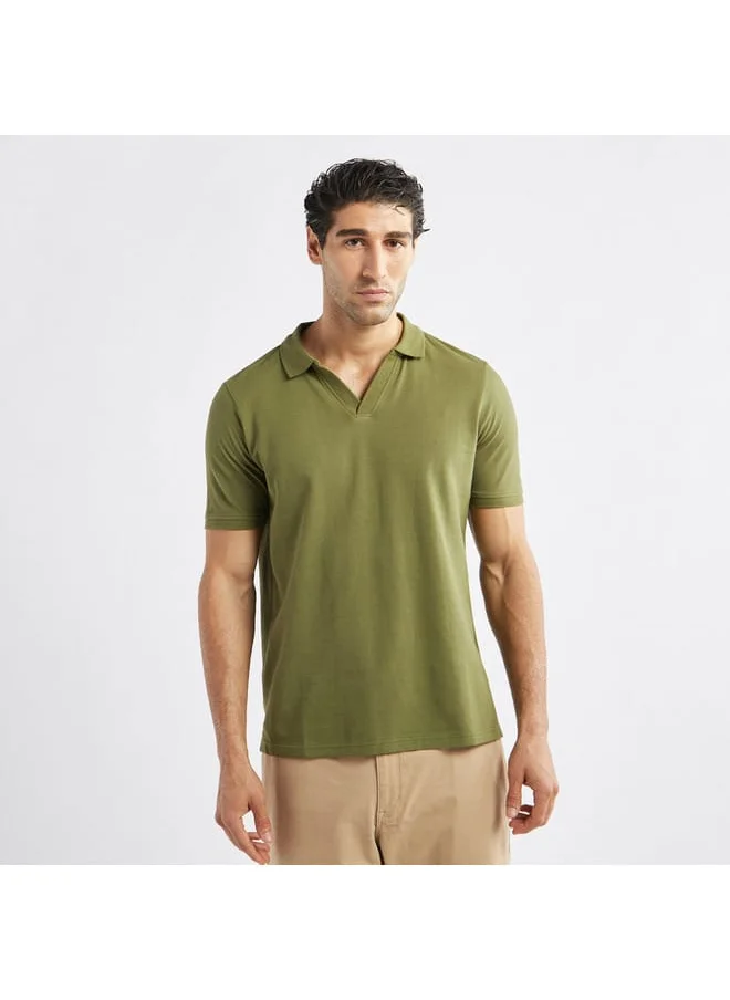 FAV Solid Polo T-shirt with Short Sleeves