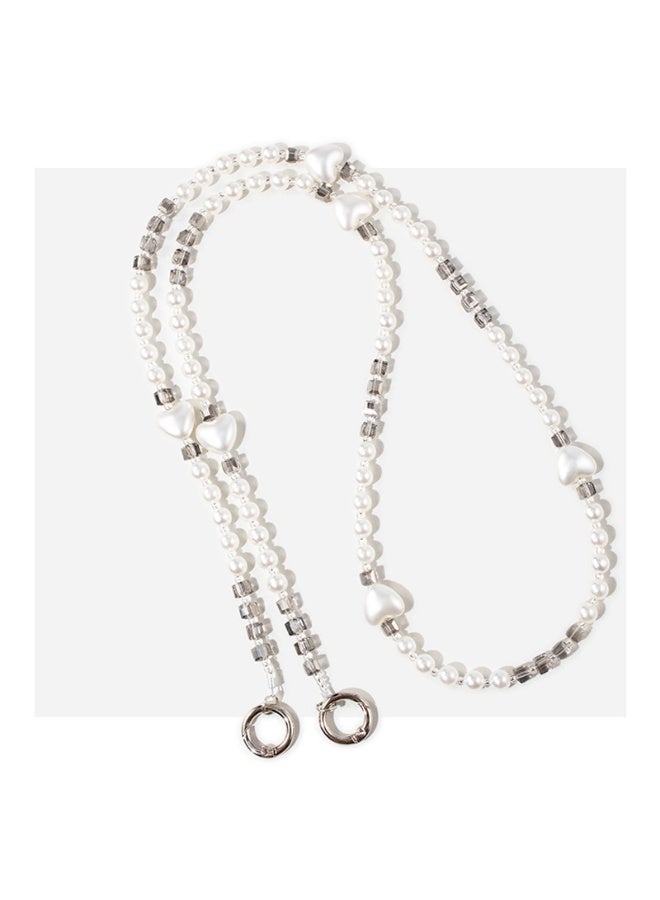 NIBEMINENT Super Cute Beaded Phone Charm – Trendy Phone Chain Wrist Strap, Shining Beads Chain Lanyard for Cell Phone