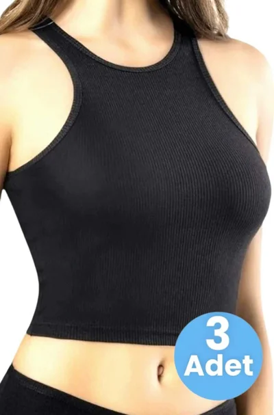 Tezzgelsin Women's Wide Strap Camisole Crop 3 Piece Set
