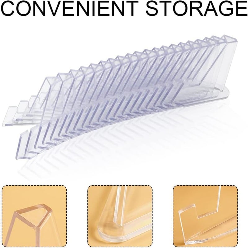 JCZD 30 Pack Mini Clear Acrylic Easel Stands Card Stands for Display Coin Display Easel, Clear Multifunctional Display Holder - Image 3
