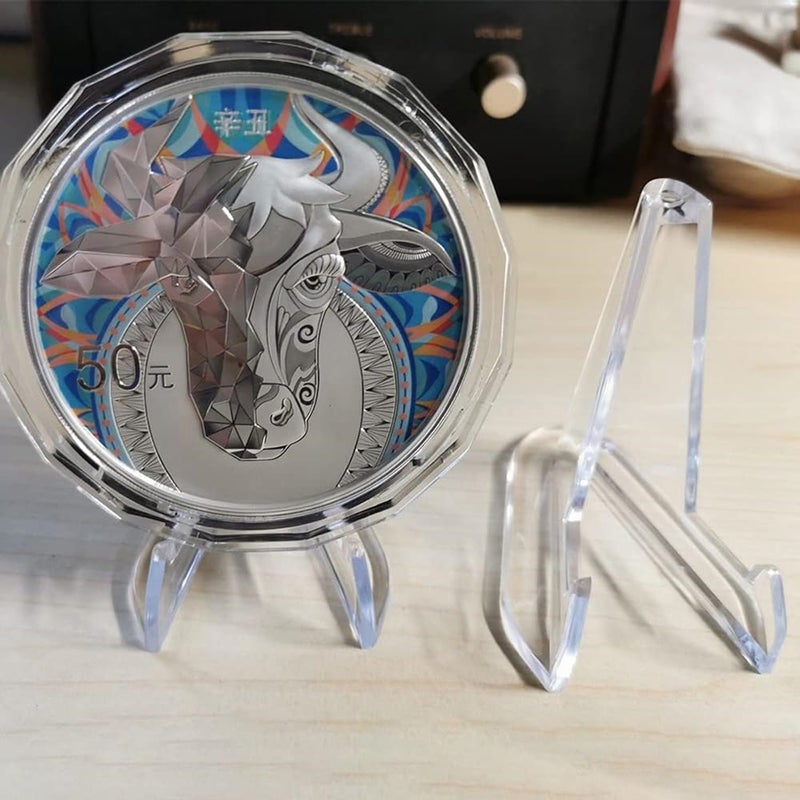 JCZD 30 Pack Mini Clear Acrylic Easel Stands Card Stands for Display Coin Display Easel, Clear Multifunctional Display Holder - Image 4