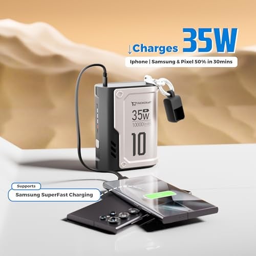 Phonokart Armor 10000mAh 35W PD/PPS Fast Charging Compact Powerbank | 50% in 30 Mins for iPhones & Pixels | Supports Samsung Super Fast Charging, OnePlus, Oppo, Nothing & MacBook Air - Image 4