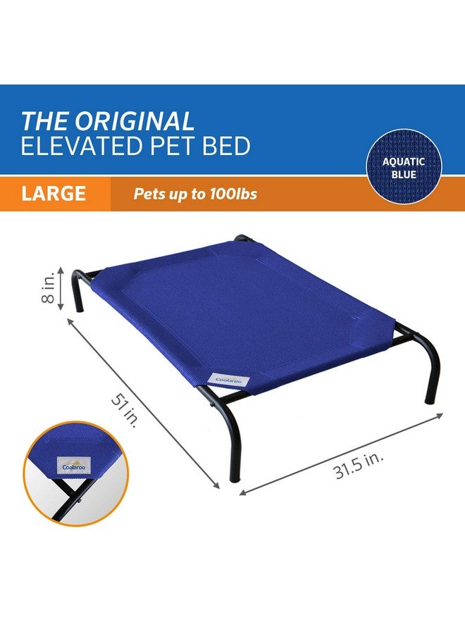 Coolaroo The Original Cooling Elevated Dog Bed, Indoor and Outdoor, Large, Aquatic Blue - Image 4