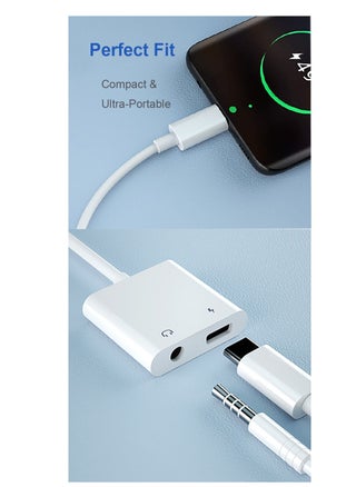 2 in 1 Lightning to 3.5mm AUX Audio + Charger Splitter Compatible with iPhone 13/12/11/XS/XR/X 8/iPad, Support Charging+Music Control - pzsku/Z241E6A312735F651CF20Z/45/1748828326/2a38c8e6-7afb-481e-ba41-126a6f3e3e39