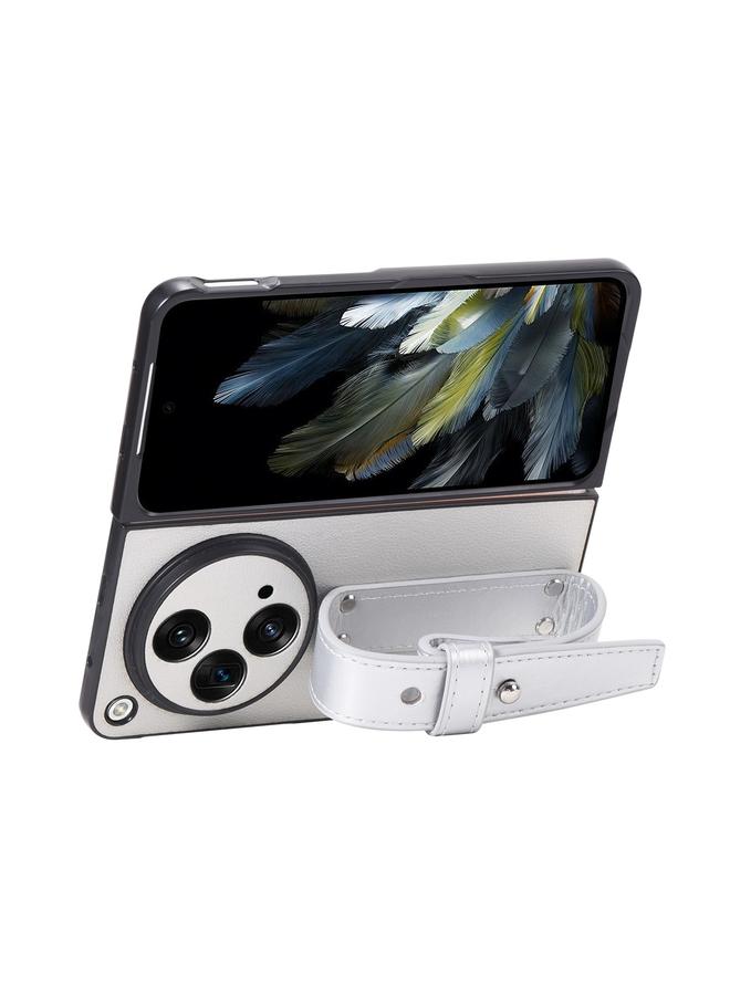 اس-توب جراب لهاتف OnePlus مصنوع من الجلد المفتوح مع حزام معصم - Image 3