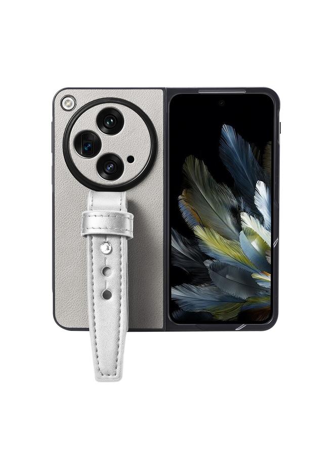 اس-توب جراب لهاتف OnePlus مصنوع من الجلد المفتوح مع حزام معصم - Image 1