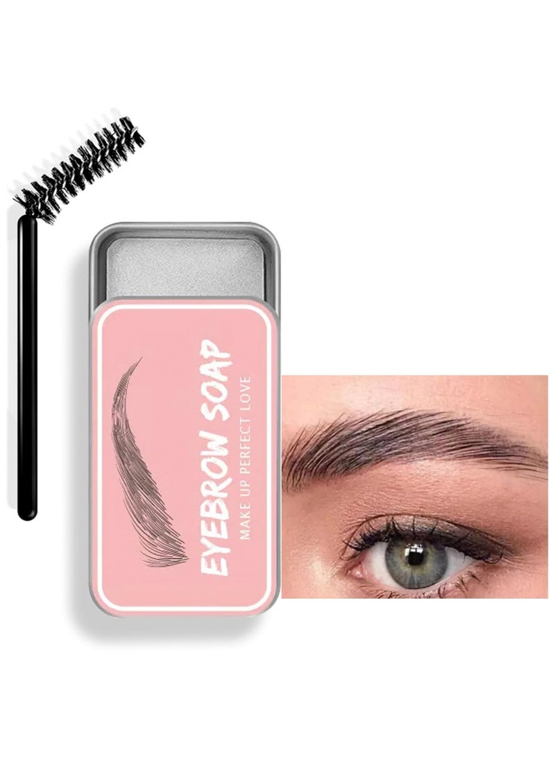 Eyebrow Gel Clear, Brow Gel Eyebrow Wax Eyebrow Pomade Eyebrow Glue Brow Soap Brow Wax Kit, Waterproof Long Lasting Smudge-Proof Eyebrow Styling Gel Brows Shaping Cream for Natural Eyebrows(Brush) - Image 1