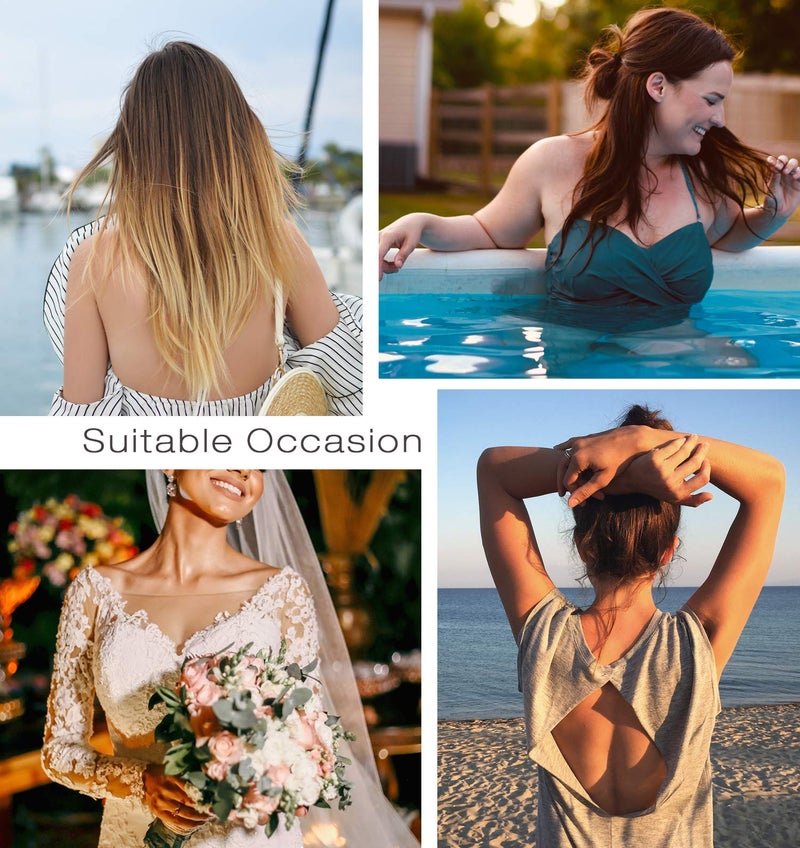 Wingslove Adhesive Bra Reusable Strapless Self Silicone Push-up Invisible Sticky Bras for Backless Dress (Nude,B) - Image 5