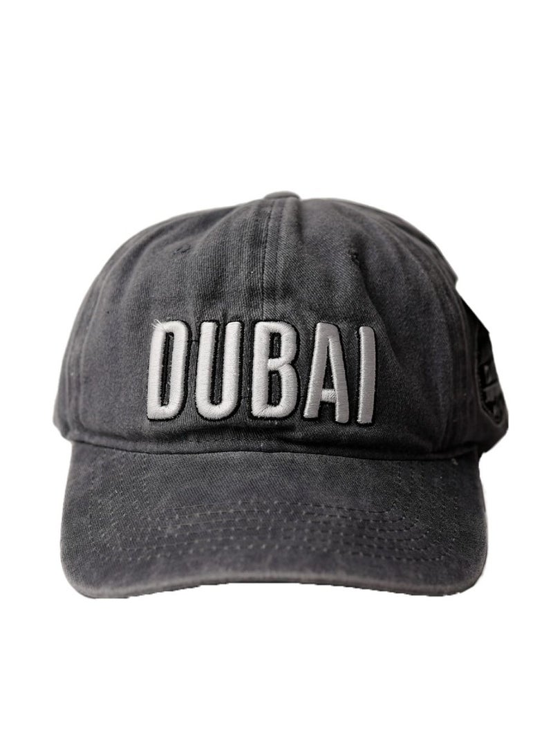 Dubshi Dubai Cap with Embroidery Slate - Image 1