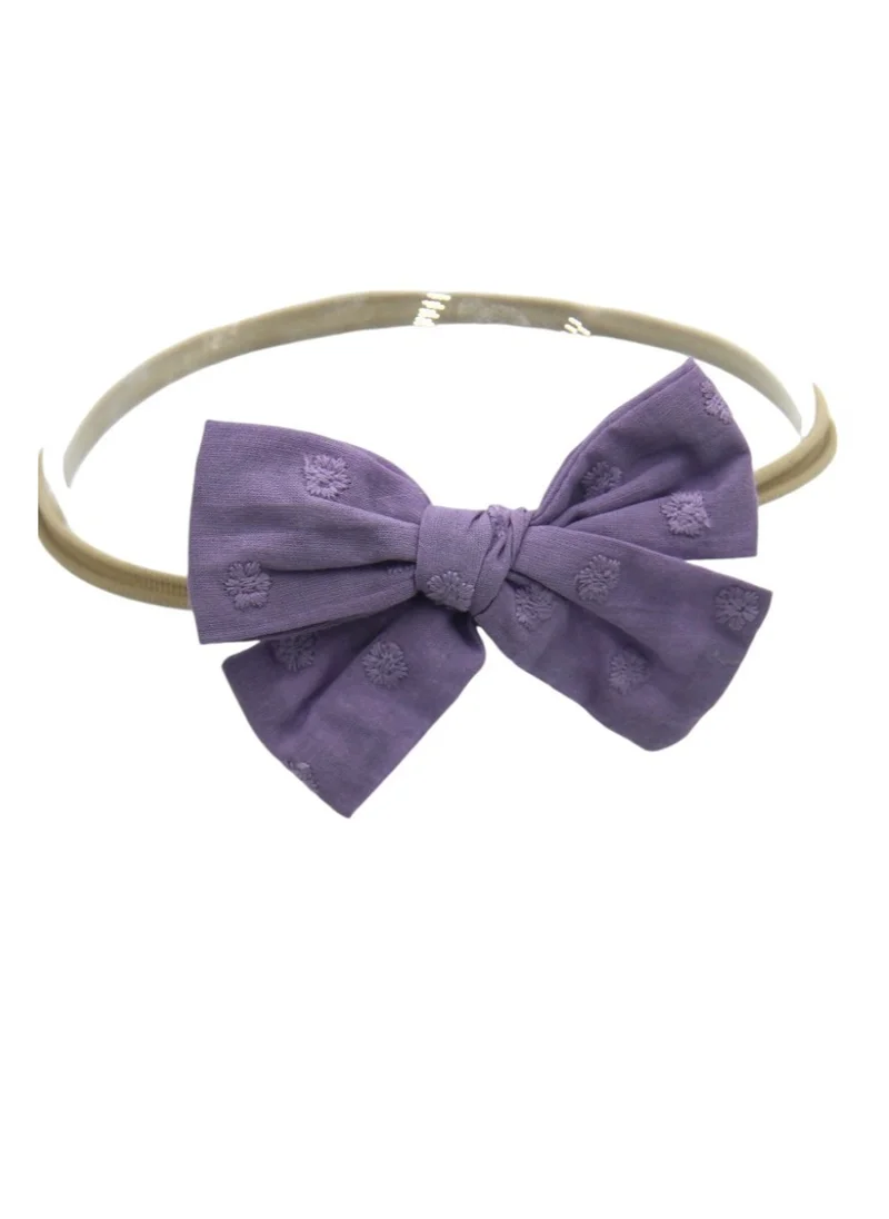 دىدانيالا Angela Ribbon Bow Clip Set For Babies and Girls - Purple