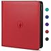 Fabmaker Premium Zip Card Binder 12 Pocket Fabmaker 912 Pockets Trading Card Binder PU Zipper Card Collection Album Sturdy SideLoading Card Book Holder for Game Sports Cards Red - Image 3