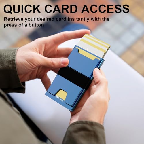 furid Smart Card Wallet for Men Slim: Minimalist Wallet For Men - RFID Blocking Pop Up Front Pocket Wallet, Metal Wallet 11 Card Holder - Image 4