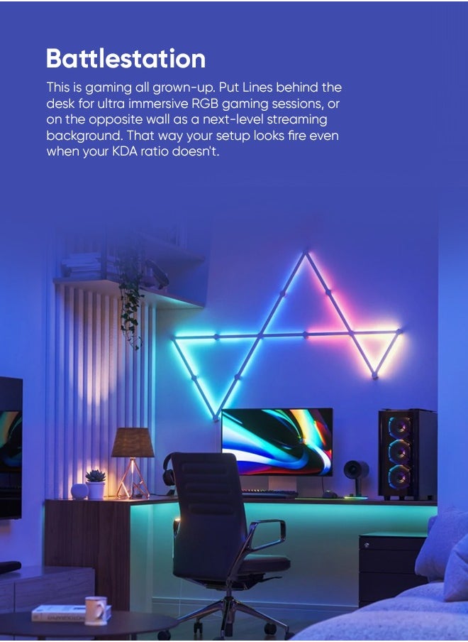 نانوليف - NANOLEAF خطوط كاتب كيت - الذكية واي فاي LED لوحة النظام مع مصور الموسيقى - 9 حزمة المملكة المتحدة - أبيض - Image 1