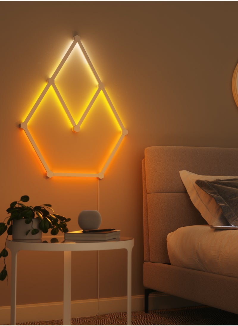 نانوليف - NANOLEAF خطوط كاتب كيت - الذكية واي فاي LED لوحة النظام مع مصور الموسيقى - 9 حزمة المملكة المتحدة - أبيض - Image 1