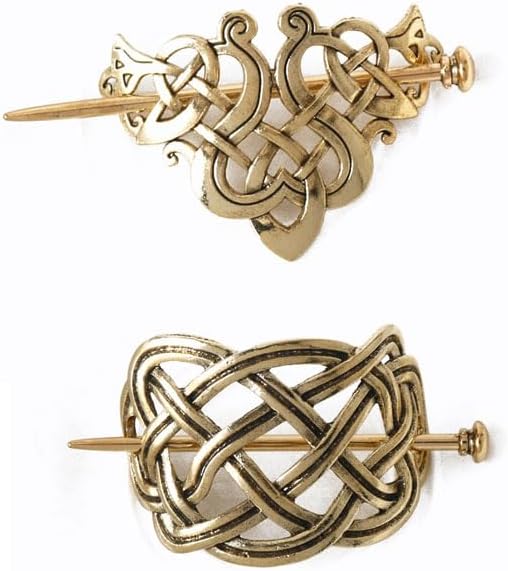 2 Pcs Viking Celtic Knots Clips Hairpin Hair Stick Accessories For Long Hair Women Girls Hair Accessories Gold
