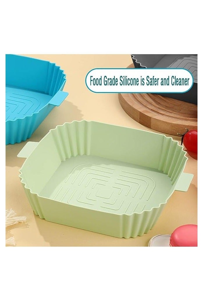 4 Pieces Silicone Air Fryer Liners Air Fryer Silicone Reusable Liners Square Food Safe Air Fryers Oven Accessories Replacement Of Flammable Parchment Liner Paper Silicone Baking Tray Pots - Image 5