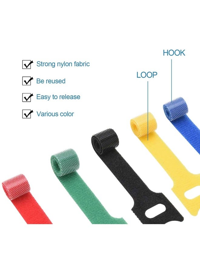 Loquat 60PCS 6 inch Reusable Fastening Cable Ties Cords Management Cable Organizer Cord Wrap Multi-Color - Image 3