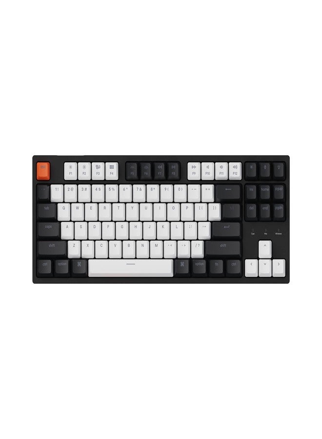 Keychron C1 Hot-swappable Wired Mechanical Keyboard with Gateron G Pro Red Switch/Double-Shot ABS Keycaps/White Backlight/USB Type-C Cable, Tenkeyless 87 Keys Computer Keyboard for Mac Windows PC - Image 1