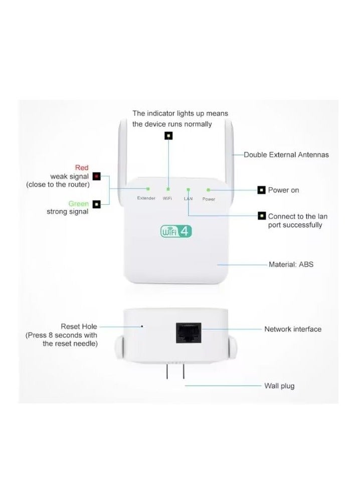 General WiFi Extender Repeater Long Distance Amplifier with Ethernet Port Internet Amplifier Quick Setup Home Wireless Signal Booster  - Image 3
