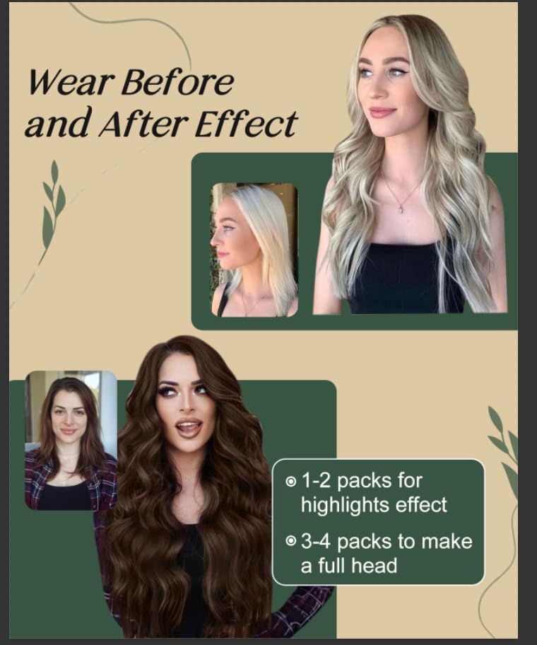 Ugeat Micro Link Hair Extensions Balayage for Thicker Ombre Light Brown Micro Beads Real Human Hair Extensions Platinum Blonde to Add Volume No Damage By Cold Fusion 20 Inch 50S 50G - Image 5
