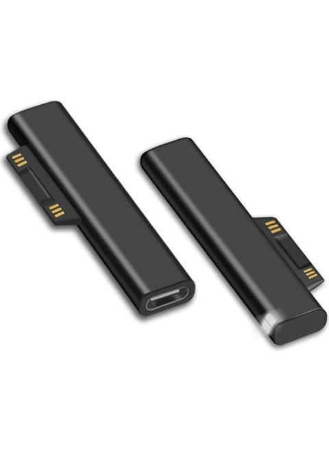 Connect to USB C Charging Connector, Compatible for Microsoft Surface Pro 7/6/5/4/3 Go 1/2 Surface Laptop 4/3/2/1, Works with 45W 15V3A USBC Power Supply and 3A USB-C Cable (2 Pcs)
