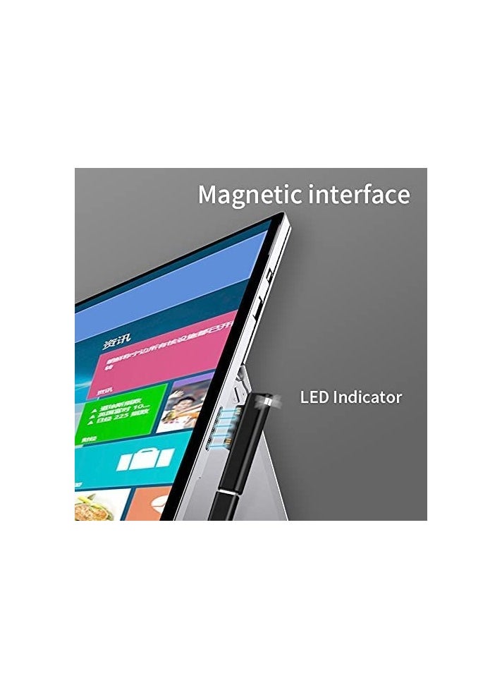 Connect to USB C Charging Connector, Compatible for Microsoft Surface Pro 7/6/5/4/3 Go 1/2 Surface Laptop 4/3/2/1, Works with 45W 15V3A USBC Power Supply and 3A USB-C Cable (2 Pcs)