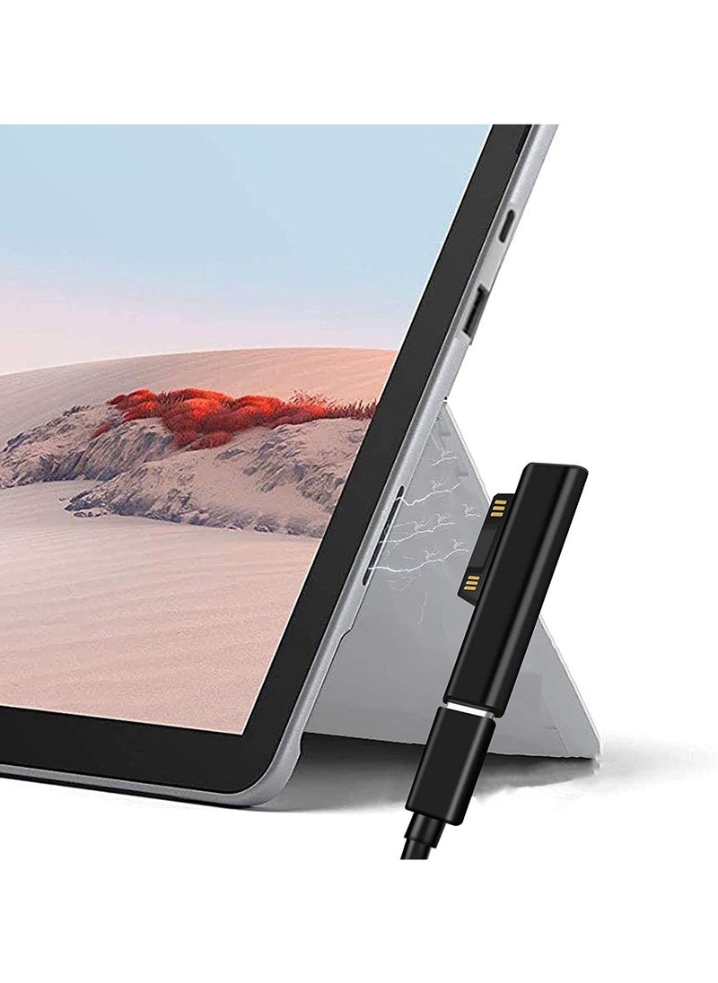 Connect to USB C Charging Connector, Compatible for Microsoft Surface Pro 7/6/5/4/3 Go 1/2 Surface Laptop 4/3/2/1, Works with 45W 15V3A USBC Power Supply and 3A USB-C Cable (2 Pcs)