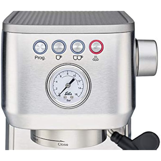 Solis Barista Perfetta Plus Coffee Maker Hot Water And Steam Function 17 L Tank 40 Seconds Heating Time 15 Bar Professional Pressure SilverMin 1 Year Manufacturer Warranty Renewed - Image 4