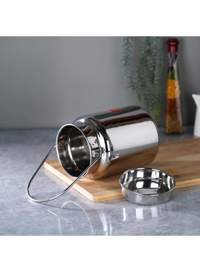 Sumeet Akhand Jointless Oil Can/Milk Can – 2L, Premium Stainless Steel, Rust-Proof, Glossy Finish, Leak-Proof Inner Lid, Durable & Easy to Clean for Storing Milk, Oil & Ghee - Image 5