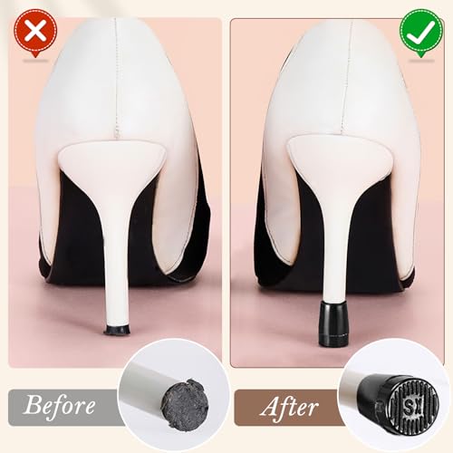 CoolShef 10 Pairs Heel Cap for Stilettos – Non-Slip, Noise Reducing High Heel Protector for Women, Replacement Heel Cover for Wedding, Grass, Gravel & Outdoor Events-3 Size (S,M,L) - Image 5
