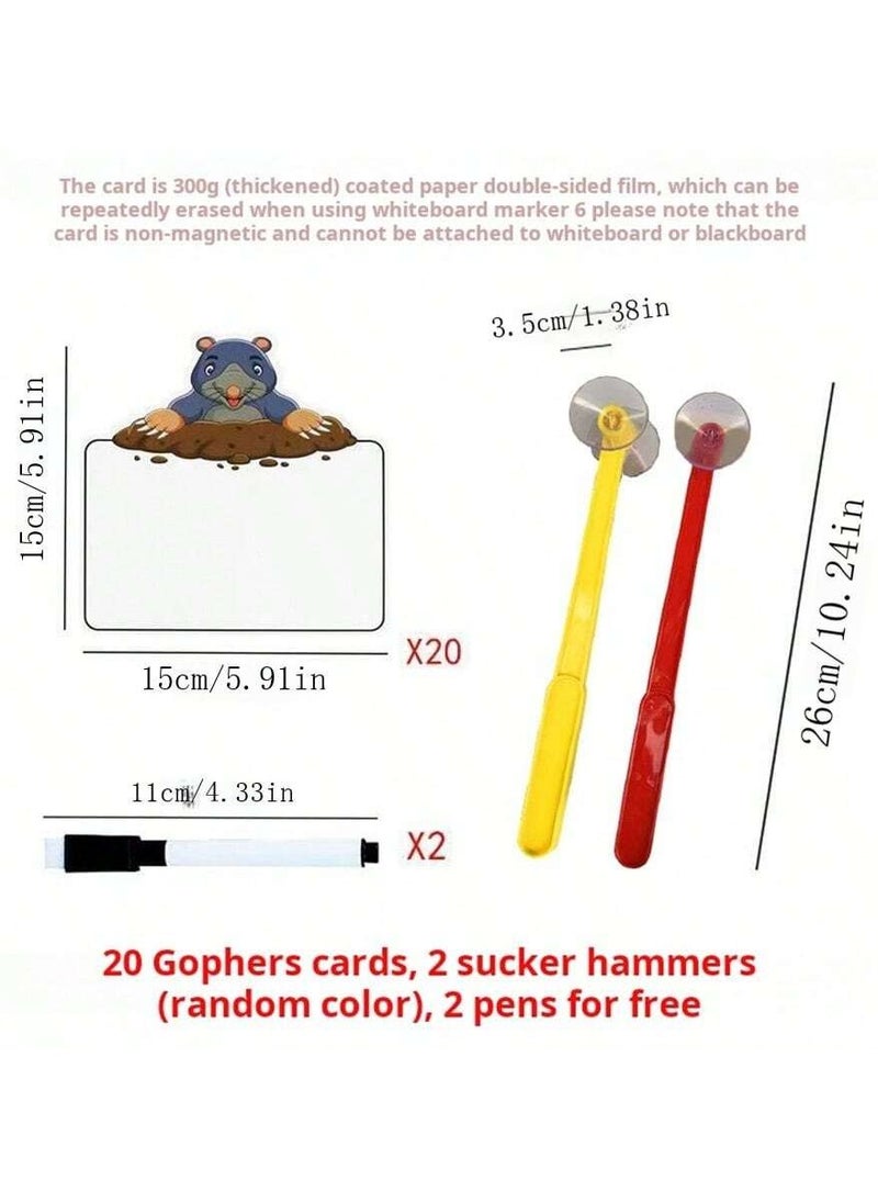 40-Pack Erasable Cards with 2 Hammers  2 Pens – Creative Soft Whiteboard Literacy Set for English Learning, Alphabet Recognition, and Word Training – Perfect for Interactive Group Games and Enhancin  - Image 2