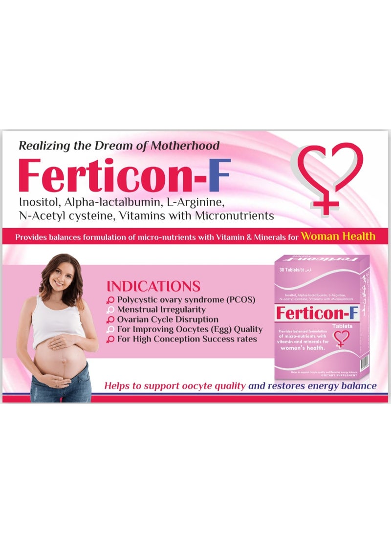 Ferticon F Fertility Support Capsules Multivitamin Reproductive Health Supplement 30s Antioxidant Wellness Formula