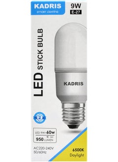 KADRIS LED Stick Bulb 9W LA-2123, 6500K Cool Daylight (White), Power Saving Plastic-coated Aluminum,C220-240V 50-60HZ, E27 Base 9W=60W 950 LUMEN, ESMA Approved With One Year Warranty  - Image 2