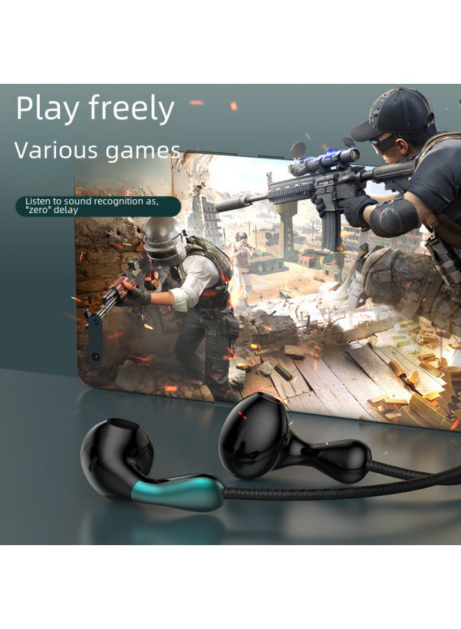 Gaming Wired Esports Flat Hole Zero Latency In-ear Sound Positioning Oppo For Huawei Vivo Digital Computer/headset/headphones-Color:Black 3.5 Round Hole  - Image 5