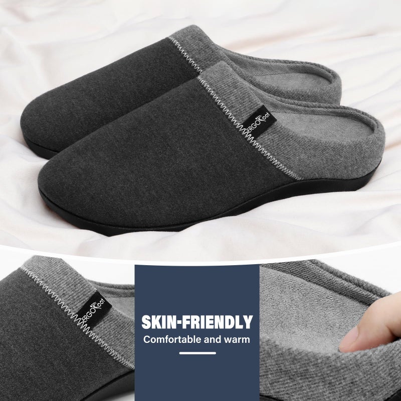 ERGOfoot Orthotic Slippers with Arch Support, Ideal for Plantar Fasciitis, Flat Feet, Heel Pain Relief, Slip on Clog Indoor Outdoor House Shoes with Anti-Skid Rubber Sole/Gray - Image 4