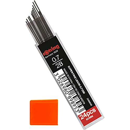 Rotring رسم 0.7 مم 2B رصاص بوليمر سوبر - 288 رصاص - علبة من 12 أنبوب - إعادة تعبئة لأقلام الرصاص الميكانيكية - Image 2