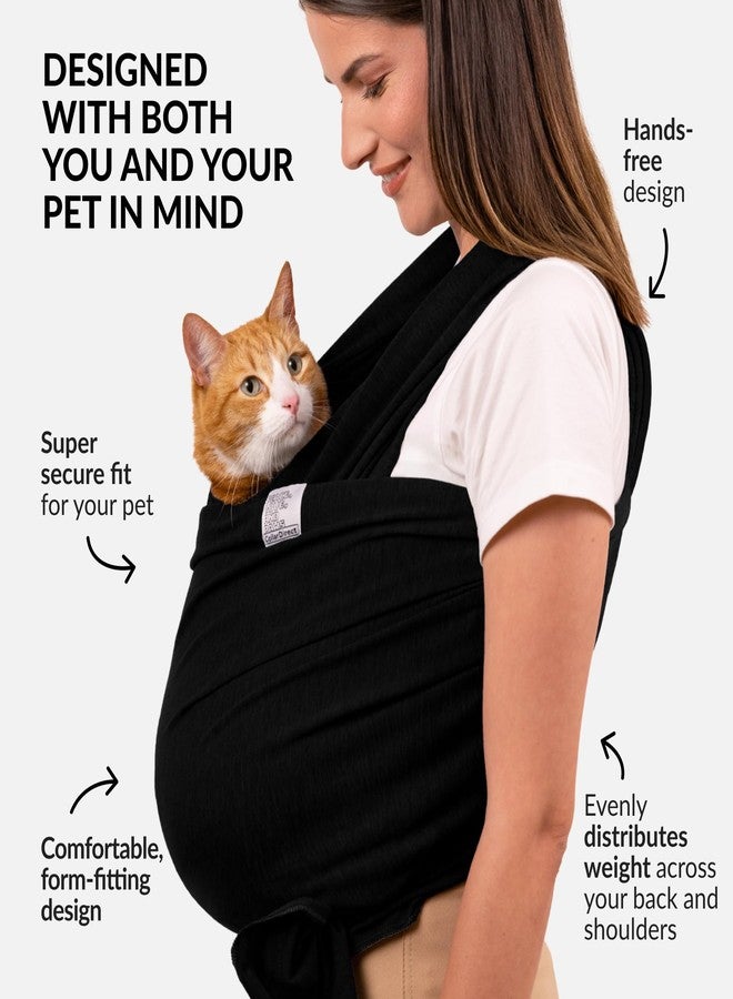 CollarDirect Cat Sling Carrier for Small Pets – Anti-Anxiety Cat Sling, Kitten Pouch – Pet Sling in Gray Black Blue Green Pink Yellow (Black, Standard) - Image 3
