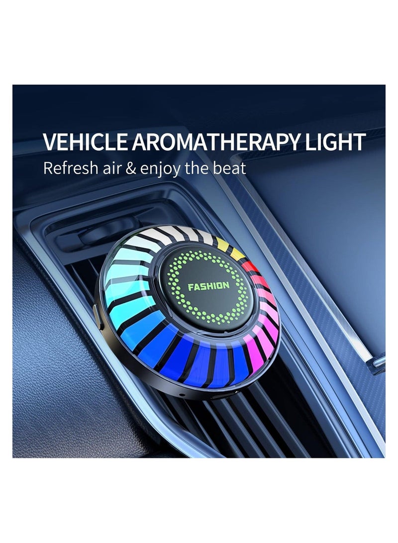 MUNTAQI Car Rhythm Atomosphere Light, Car Diffuser Fragrance Lamp with Vent Clip and 5ml Essential Oil Tablet, 24 LED Lights 100 Modes App Remote Control Multicolor RGB Change - Image 3
