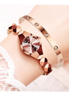BINBOND Women's Water Resistant Quartz Analog Watch with Bracelet - Rose Gold  - Image 1