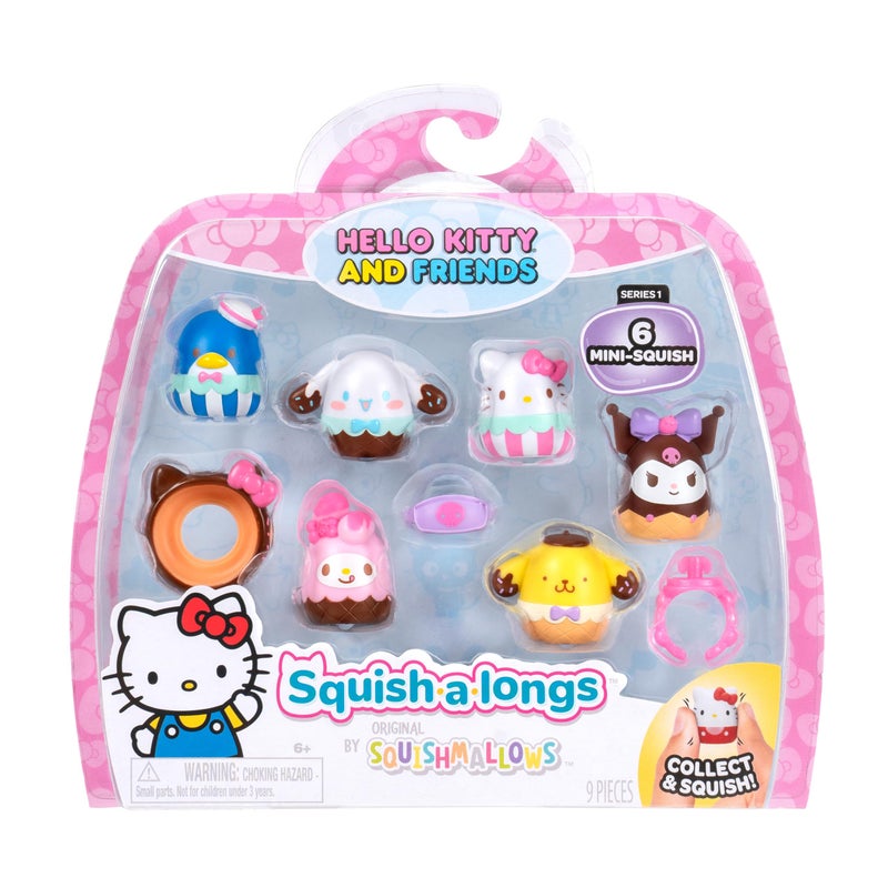Squish-a-longs Hello Kitty and Friends Ice Cream Mini-Squish + Accessory 6-Pack - Image 1
