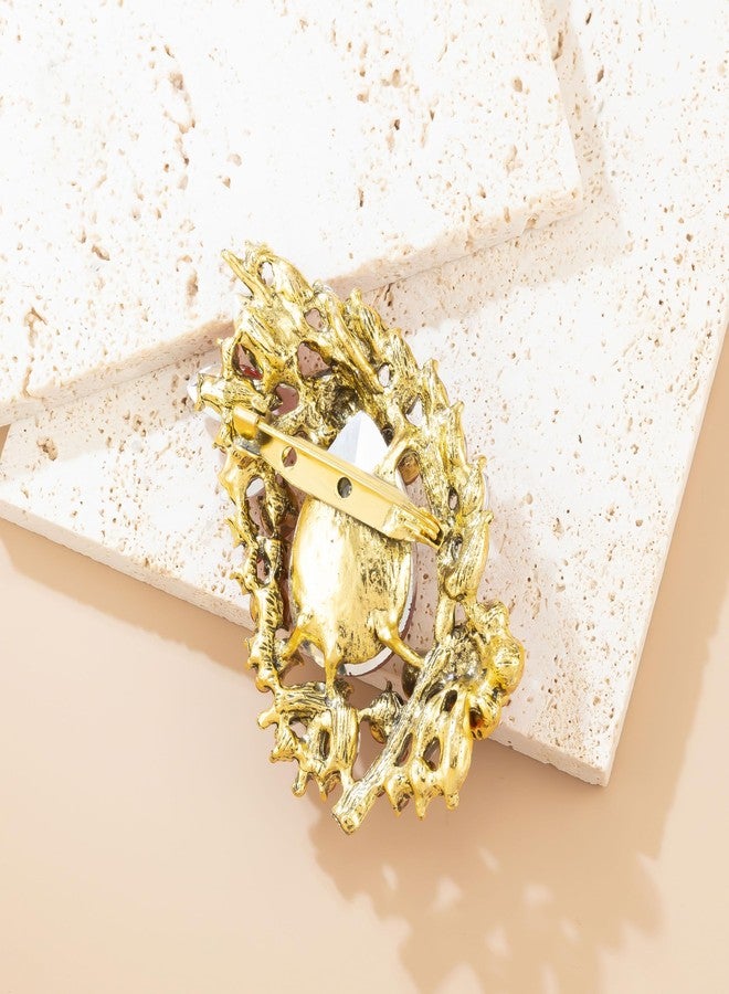 YOQUCOL Green Rhinestone Crystal Brooches and Pins for Women Vintage Flower Brooch Dress Hat Sweater Shawl Decoration - Image 5